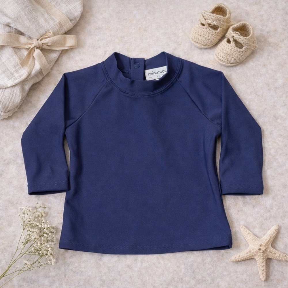 Classic Navy Rashguard | 0–6M | Beach & Pool Ready 🌊